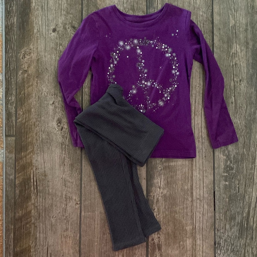 Purple peace too and leggings